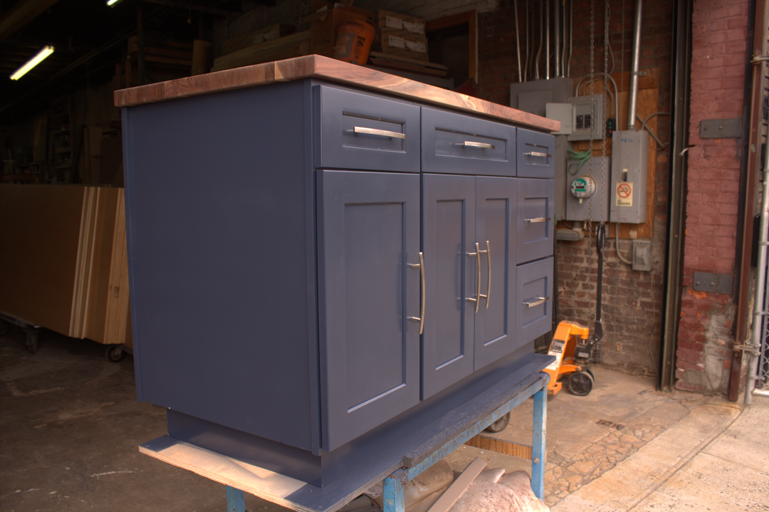 Blue Navy Kitchen Island with Base
