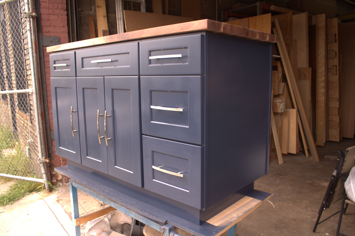 Blue Navy Kitchen Island with Base