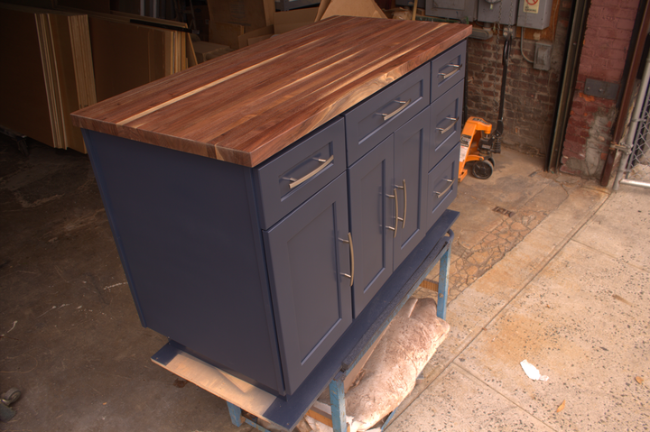 Blue Navy Kitchen Island with Base