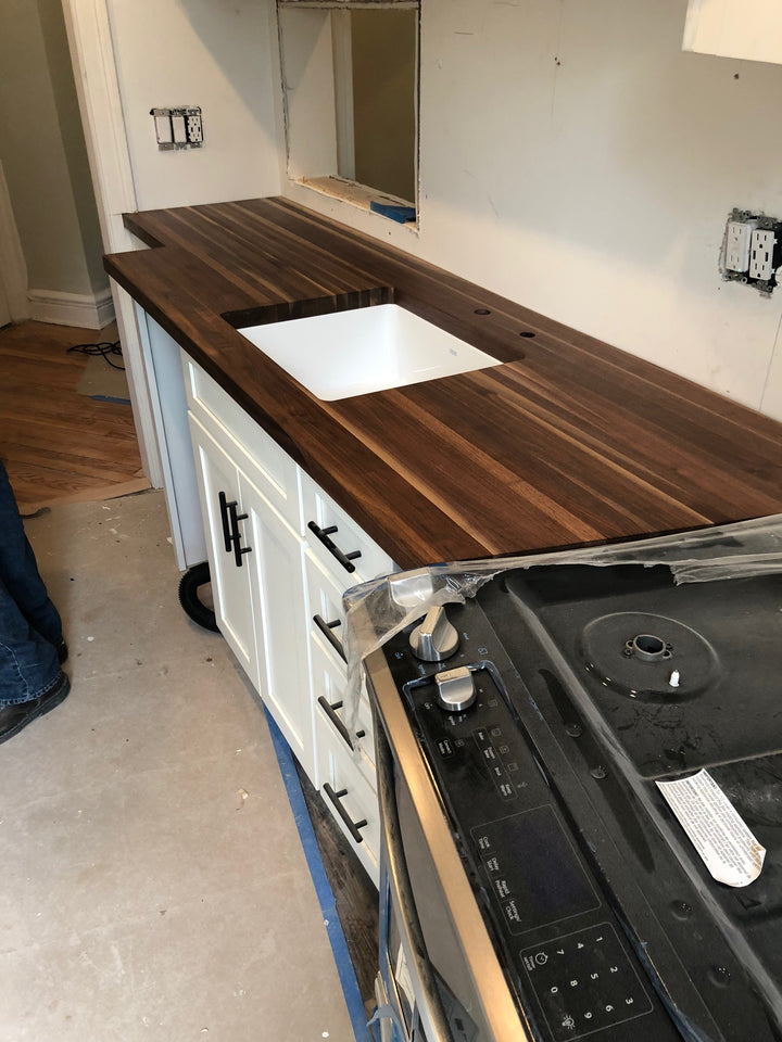 Custom Walnut Butcher Block Countertop – Edge Grain