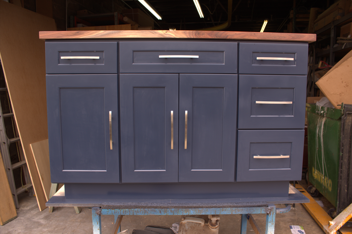 Blue Navy Kitchen Island with Base