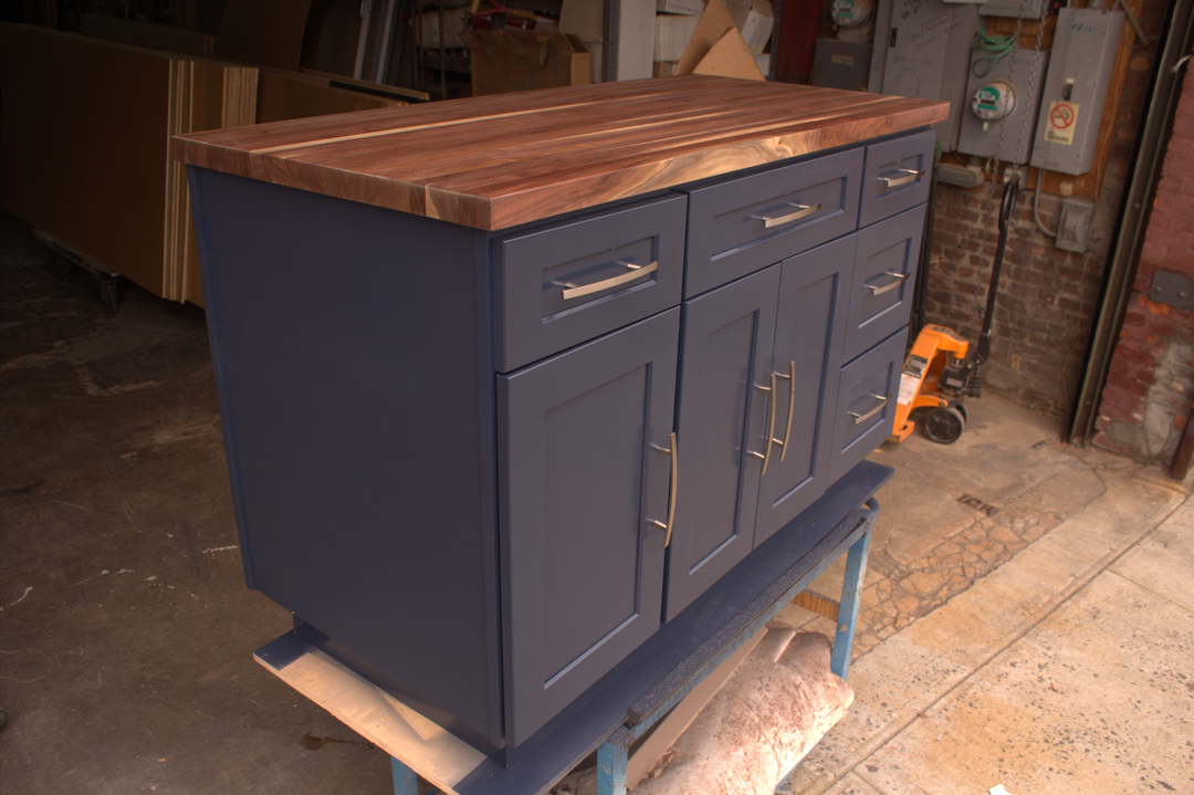 Blue Navy Kitchen Island with Base