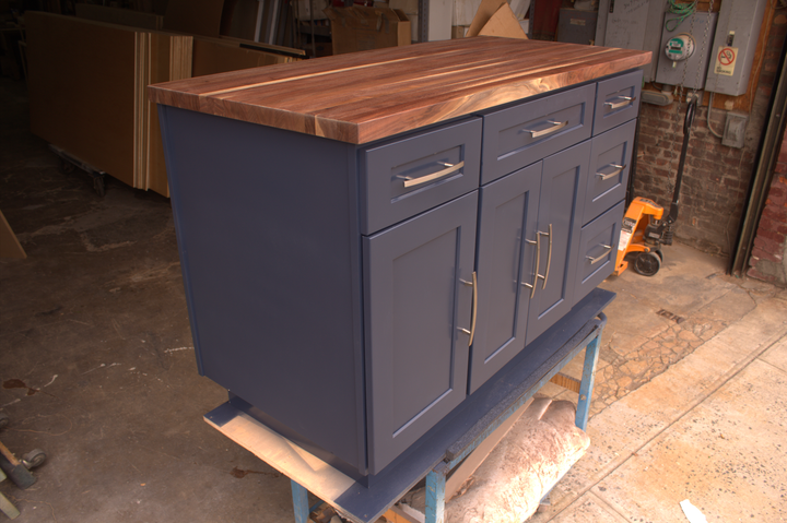 Blue Navy Kitchen Island with Base