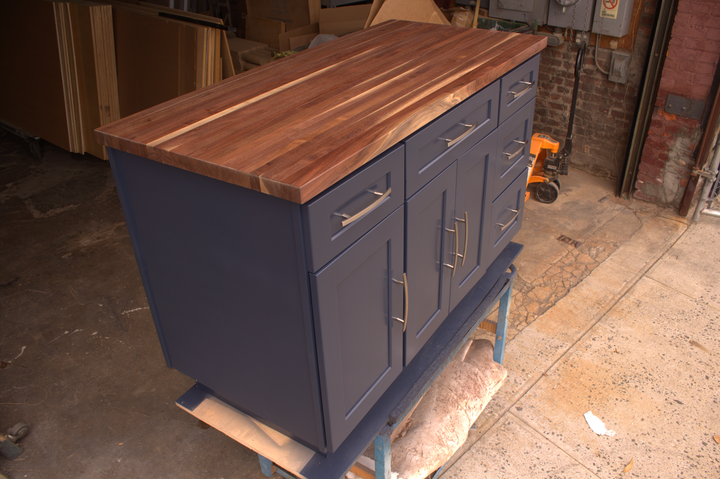 Blue Navy Kitchen Island with Base