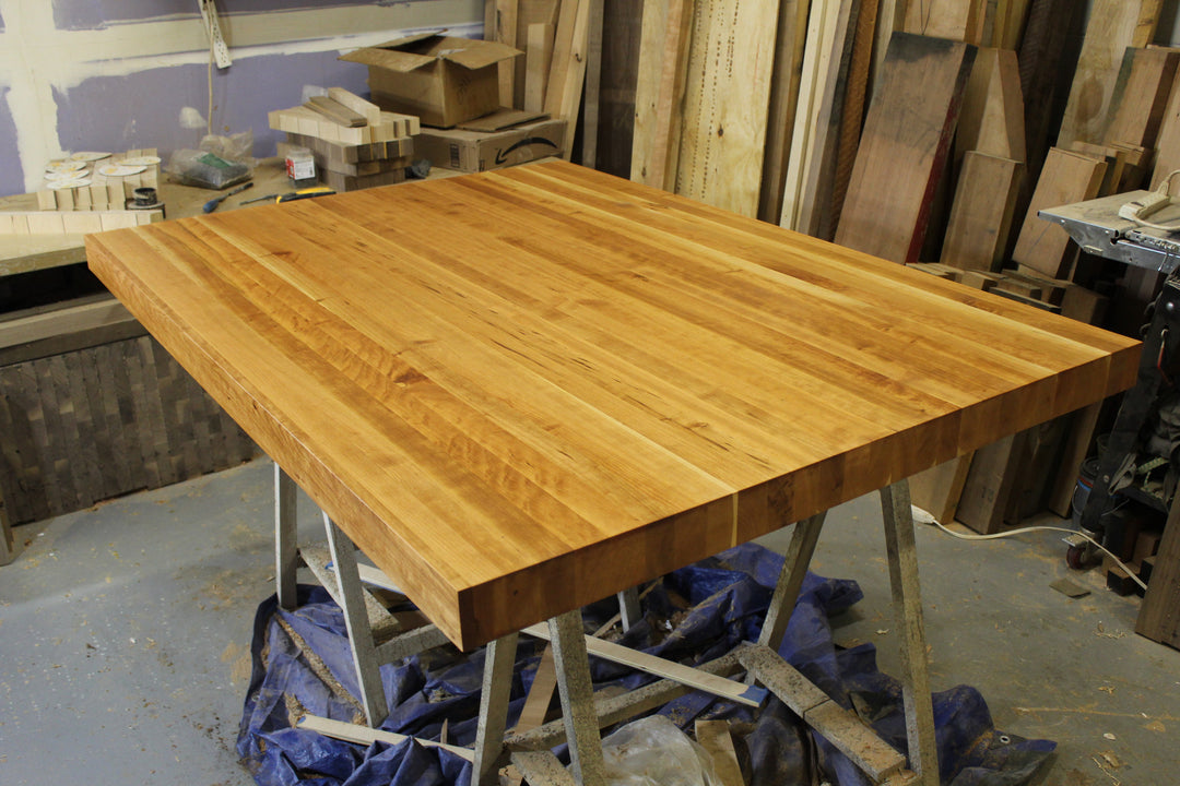 Edge grain Cherry countertop in the woodshop