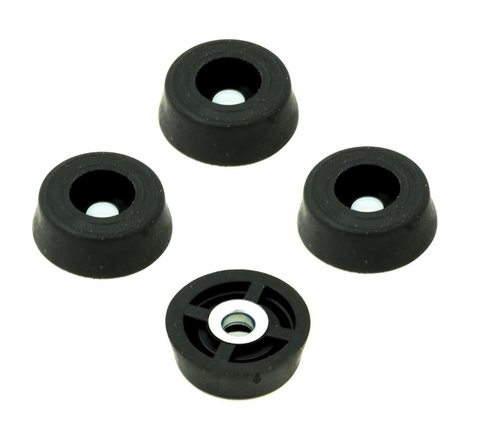 Set of 4 Rubber Feet with Screws - 0.25 High x 0.675 Diameter - not attached, no predrilling needed